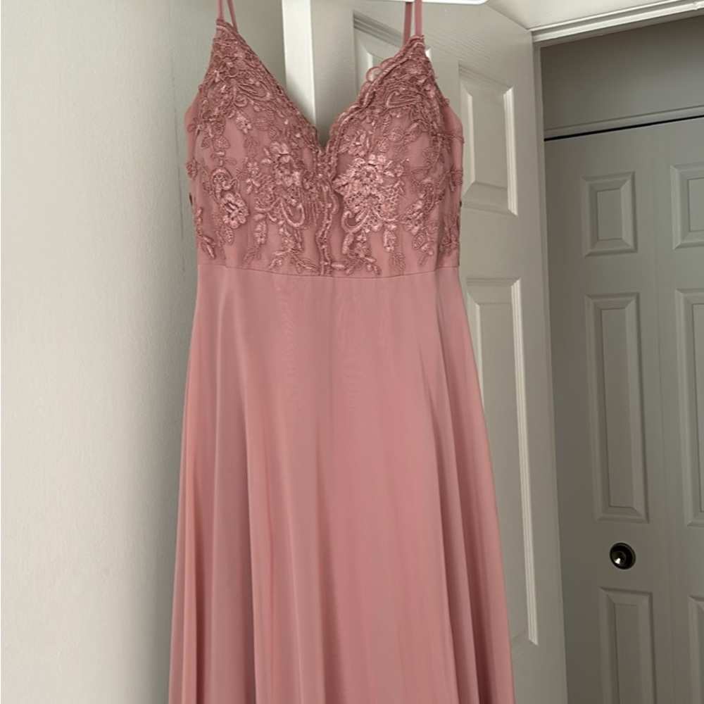 Elegant Pink Lace Gown